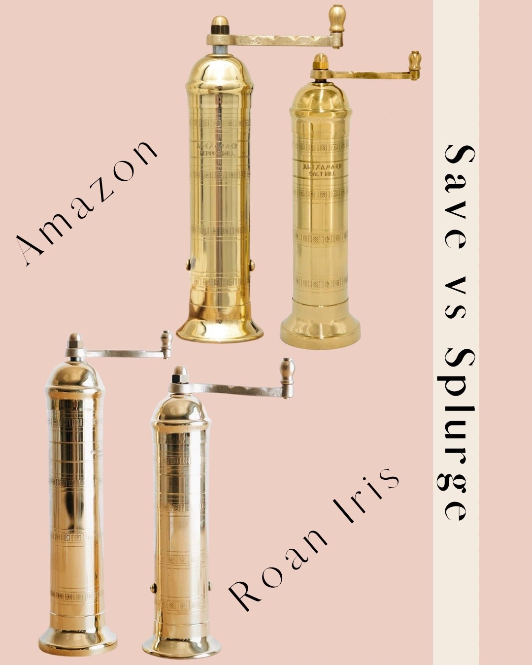 These salt and pepper mills are stunning and make your table, or even your countertop, look elegant! Save vs splurge, look for less, designer inspired 

#LTKHome #LTKFindsUnder100 #LTKStyleTip