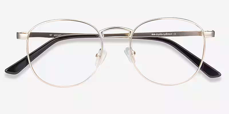 St Michel Round Golden Full Rim Eyeglasses | Eyebuydirect | EyeBuyDirect.com