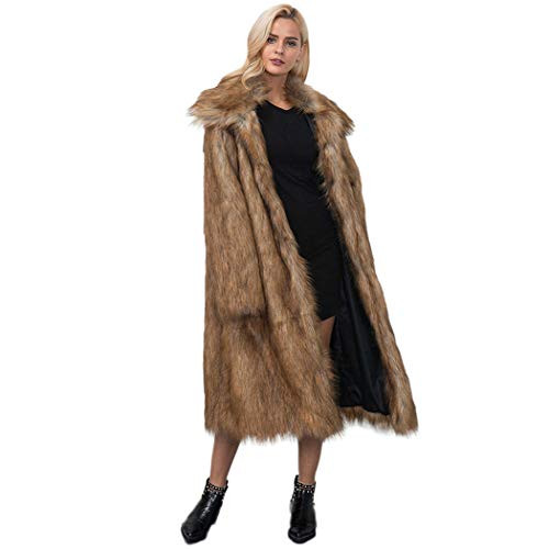 RomanticDesign Women's Long Lapel Faux fur Jacket Shaggy Coat Warm Outerwear Cardigan | Amazon (US)