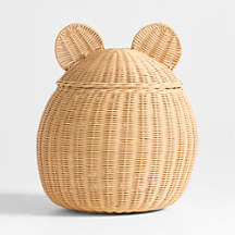 Large Wicker Bear Floor Storage Basket + Reviews | Crate & Kids | Crate & Barrel