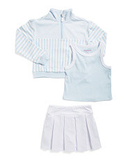 Girls 3pc Sweater With Tank And Skort Set Plus Hair Clip Accessory | Marshalls