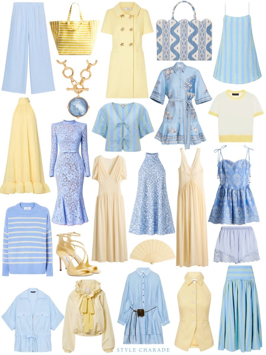 Spring dresses and wedding guest outfits - the perfect spring outfits 2026. Love the blue and yellow outfit ideas.

#LTKSeasonal #LTKOver40 #LTKootd