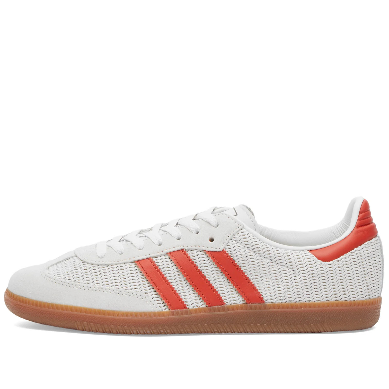 Adidas SAMBA OG Sneakers in Crystal White/Preloved Red/Gum4, Size UK 3 | END. Clothing