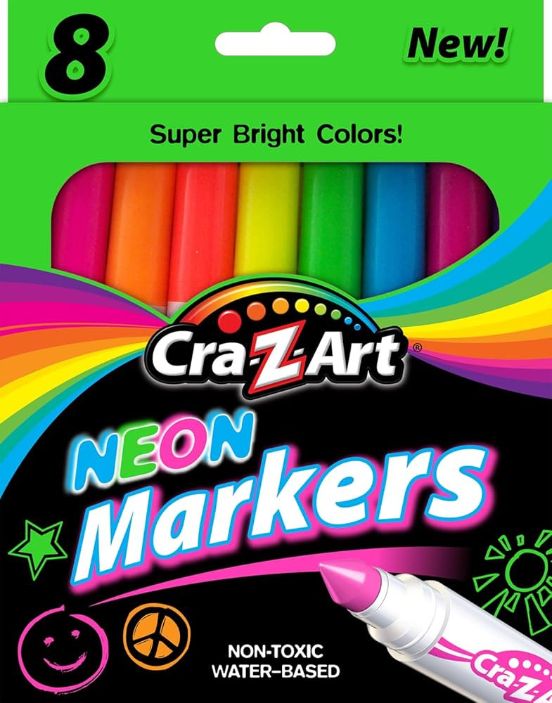 Cra-Z-Art Neon Broadline Markers, 8 Count (10112) | Amazon (US)