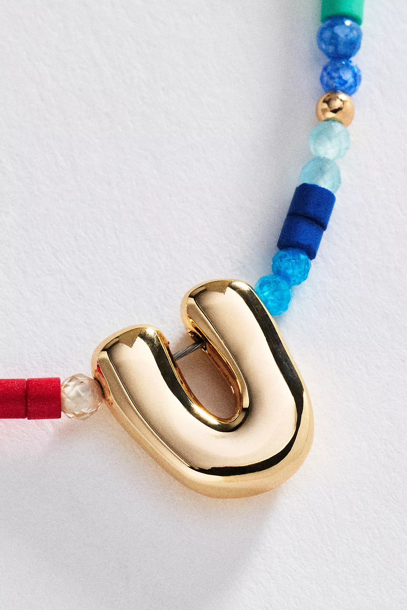 Mini Beaded Bubble Initial Necklace | Anthropologie (US)