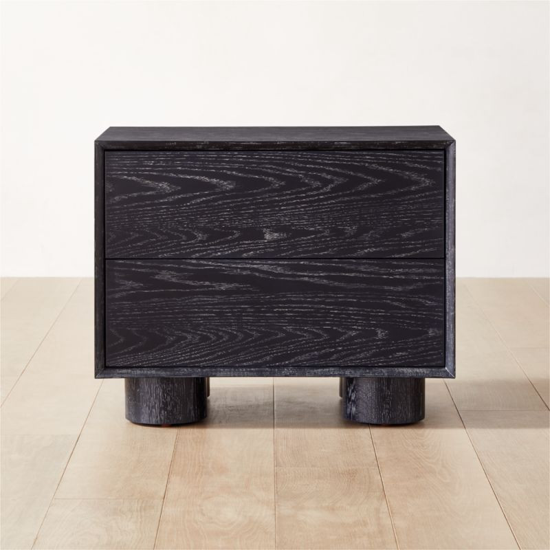 Cantar Modern Cerused Black Oak Nightstand + Reviews | CB2 | CB2