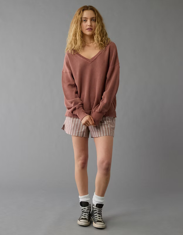 AE Saltwash Double V-Neck Sweatshirt | American Eagle Outfitters (US & CA)