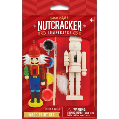Works of Ahhh Holiday Craft Set - Nutcracker Lumberjack Ornament Wood Paint Kit | Target