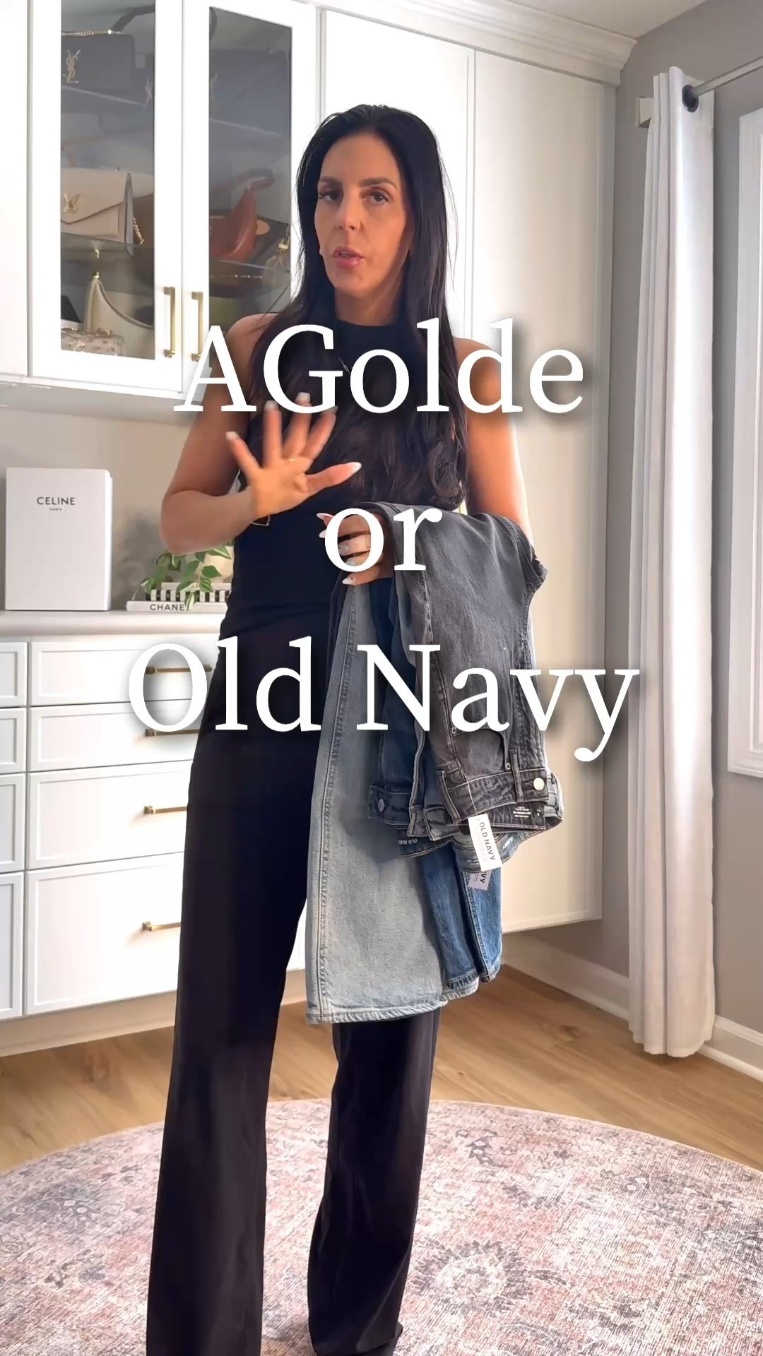 AGolde look for way less at Old Navy. I am wearing a size 2 tall and am 5’10.  They have a slight stretch to them l. 
Sweaters- small 
Tee- x-small 

#LTKSaleAlert #LTKU #LTKFindsUnder50
#LTKWatchNow #LTKOver40 #LTKShoeCrush