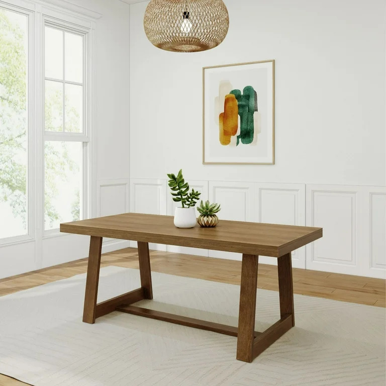Plank+Beam 72" Farmhouse Dining Table, Solid Wood Kitchen Table, Rectangle Dinner Table for Dinin... | Walmart (US)