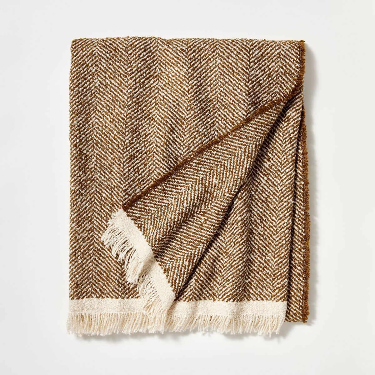 Herringbone Frayed Edges Throw Blanket - Threshold™ designed with Studio McGee | Target