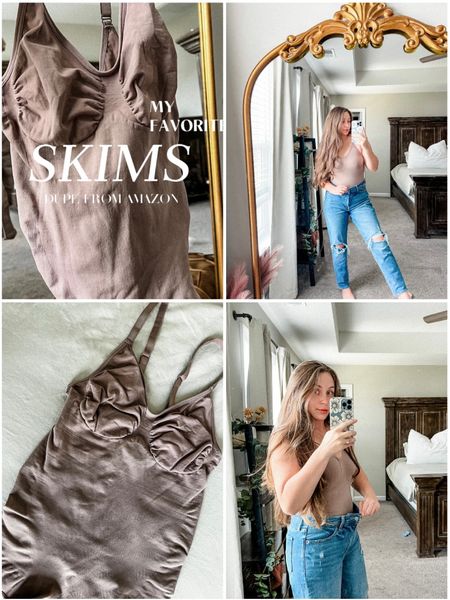if you’ve been wanting to get a skims bodysuit, order this one from Amazon instead. It fits so good I was seriously so shocked how much space it gave me in my pants 🙌

#LTKfit #LTKunder50 #LTKstyletip