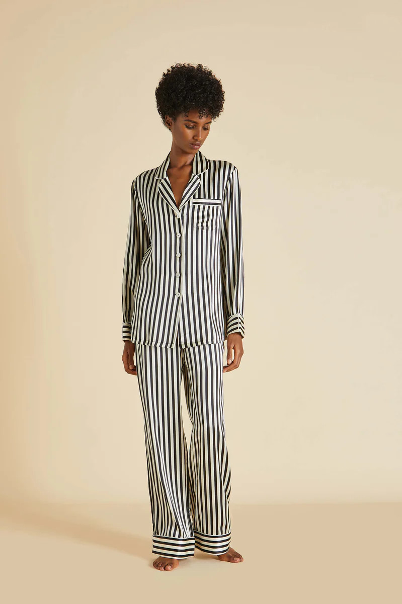 Lila Nika Pyjama Set in Silk Satin | Olivia von Halle