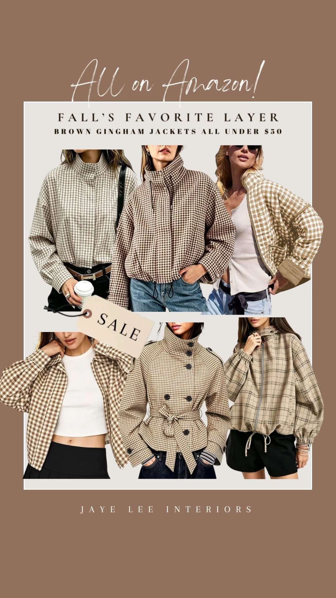 Loving this layer for Fall. Here are my favorite affordable Amazon finds, from $26-$50! Lightweight, brown gingham jackets in cropped, quilted, trench and bomber styles…
Fall fashion, trending, #AmazonFashion #LightweightJacket #FallOutfitIdeas #FallStyle #CroppedTrench #gingham #Plaid #CroppedJacket ￼

#LTKmomlife #LTKActive #LTKSeasonal