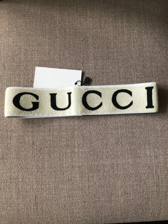 Black and Creme Designer Elastic Headband | Etsy (US)