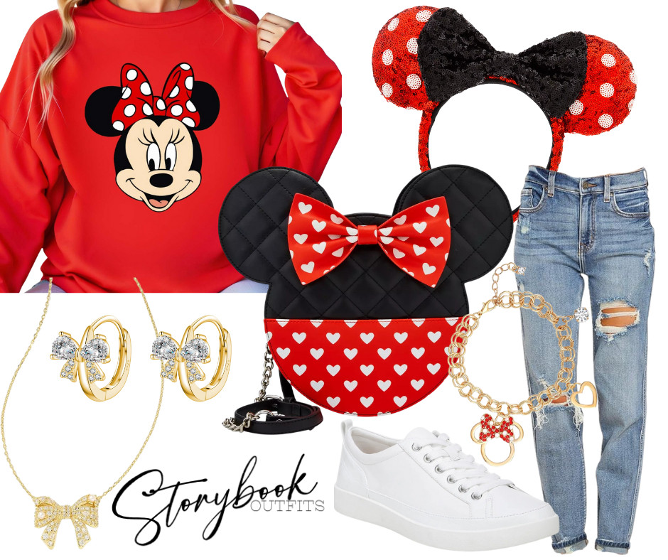 Say hello to Sweetheart Minnie — the cutest Valentine-ready Disney outfit ❤️

Red Minnie sweatshirt, classic Minnie ears, heart-print crossbody, gold bow jewelry, ripped skinnies + comfy white sneakers… this look is perfect for February park trips, date nights, or anyone who loves Minnie with their whole heart! 

 

#LTKTravel