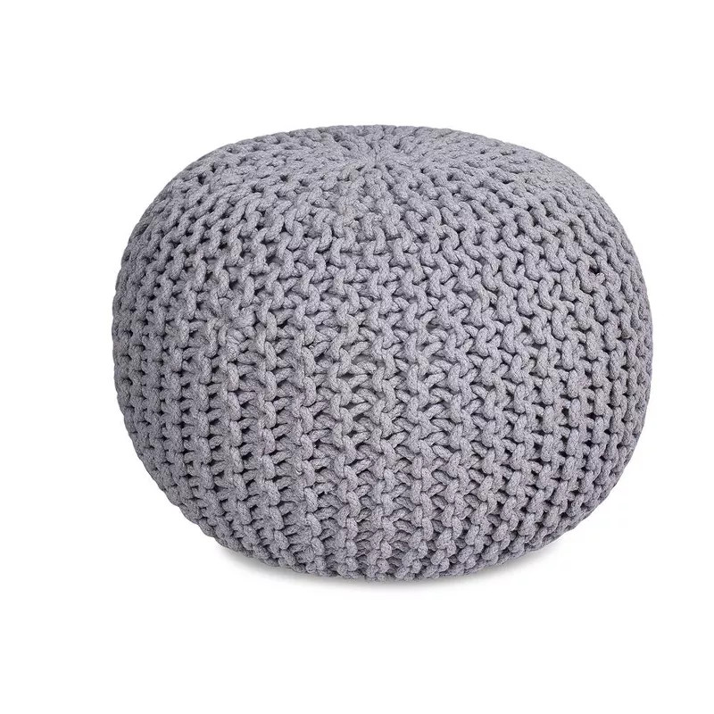 BirdRock Home Round Pouf Foot Stool Ottoman - Light Grey | Target