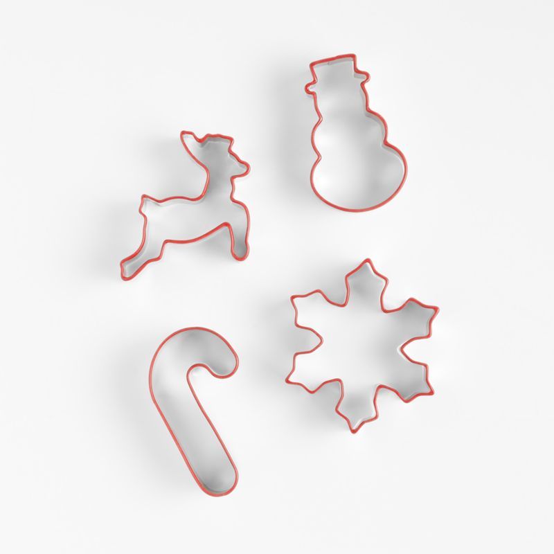 3" Stainless Steel Holiday Cookie Cutters, Set of 4 | Crate & Barrel | Crate & Barrel
