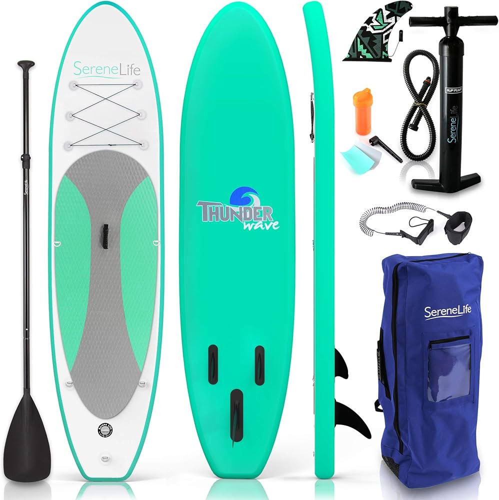 SereneLife Inflatable Stand Up Paddle Board (6 Inches Thick) with Premium SUP Accessories & Carry... | Amazon (US)