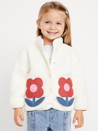 Sherpa Applique Pocket Jacket for Toddler Girls | Old Navy (US)