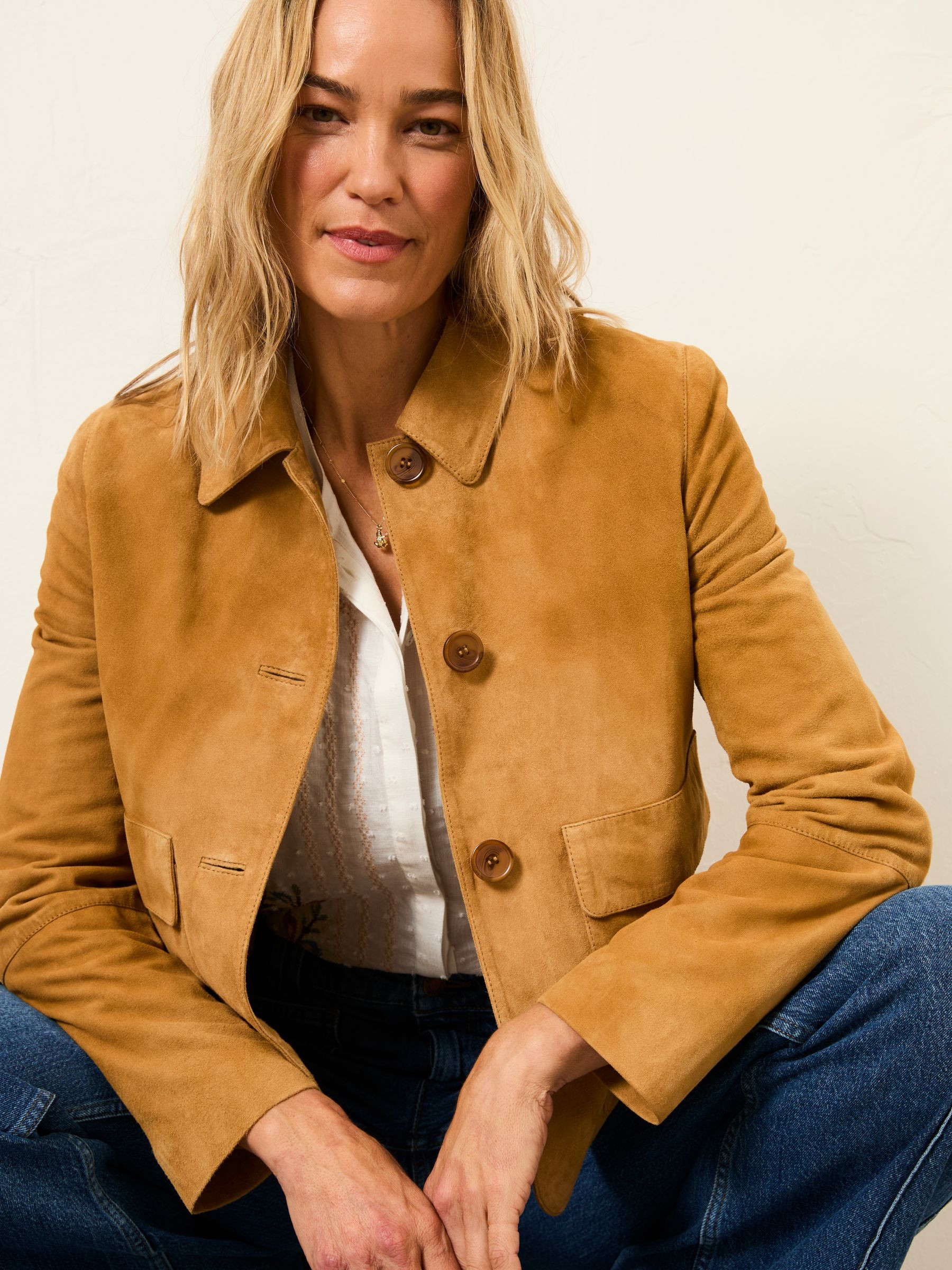 Eliza Stone Petite Suede Jacket | FatFace | Fat Face