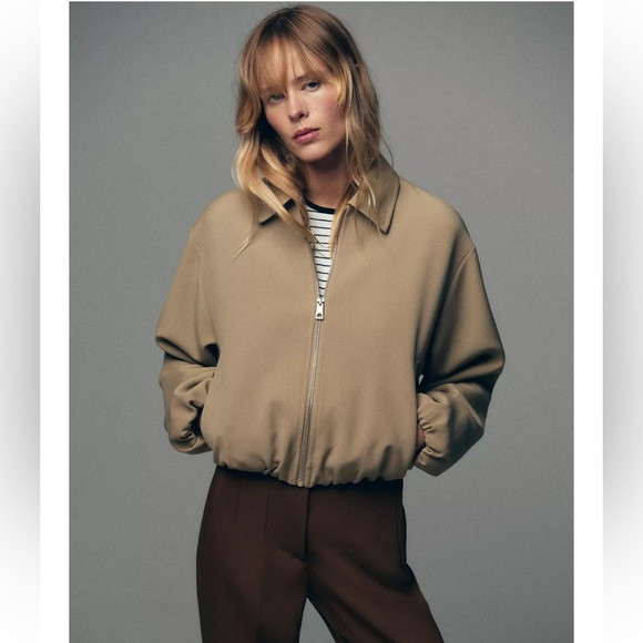ZARA PUFFED ZIPPERED BOMBER JACKET | Poshmark