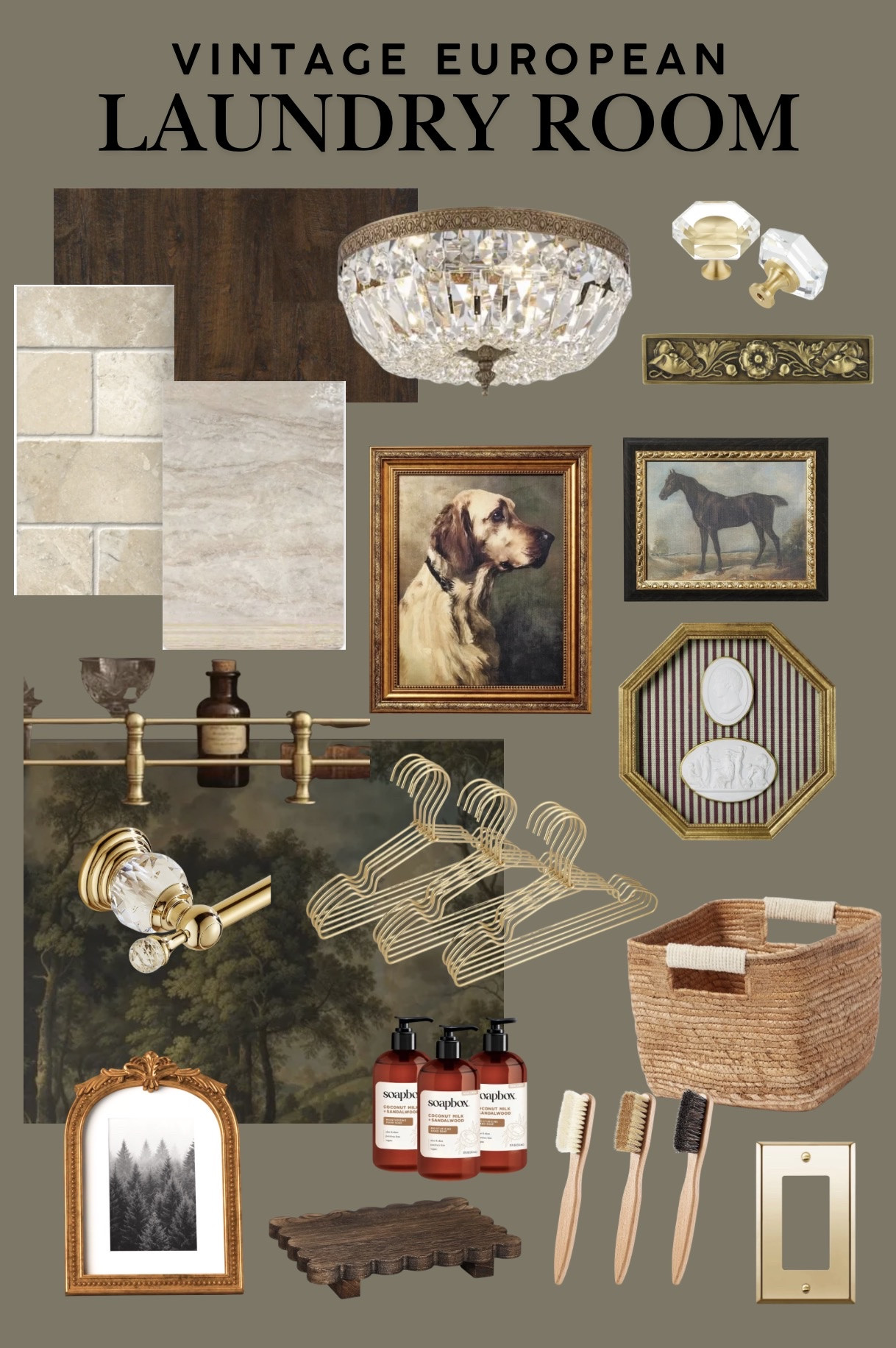 Vintage European charm meets everyday function. Warm wood tones, aged brass finishes, classic artwork, and timeless textures come together to create a laundry room that feels collected, elevated, and full of character.

#LTKSeasonal #LTKHome