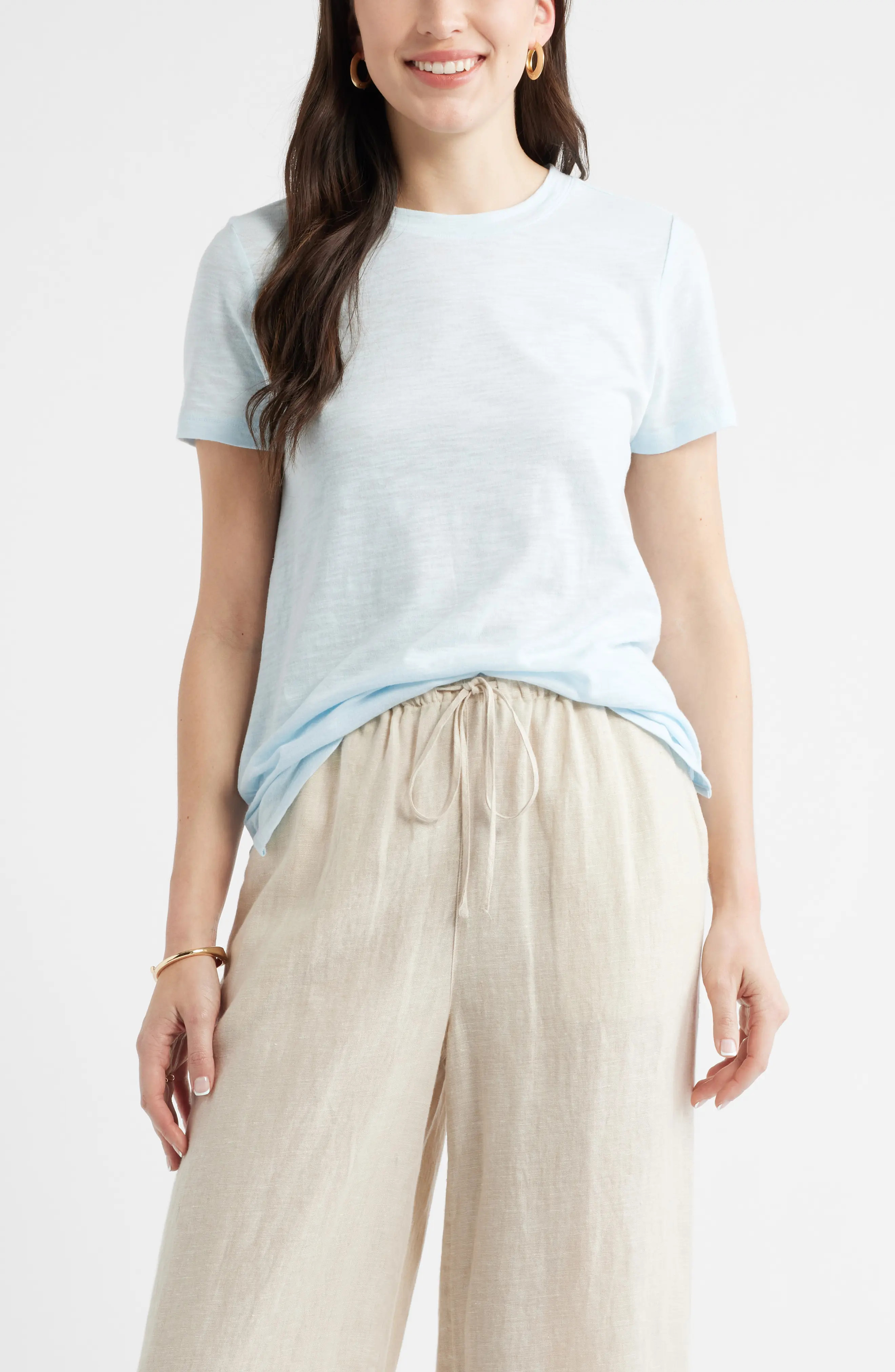 Caslon\u00ae Cotton Blend Crewneck T-Shirt (Women) | Nordstrom | Nordstrom