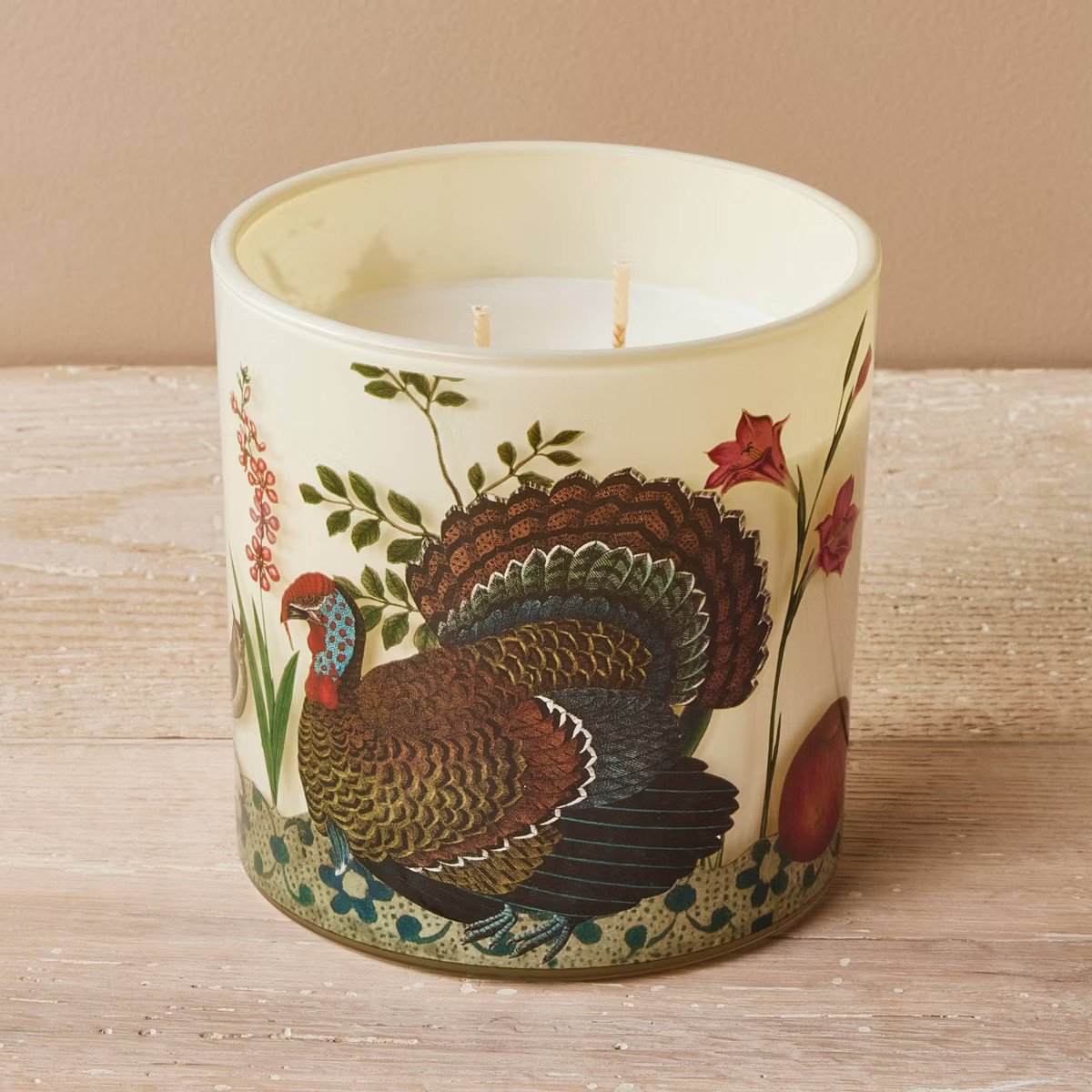 13oz 2-Wick Fall Turkey Decal Jar Candle Golden Forest Pine Fresh - John Derian for Target | Target