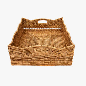 Scalloped Rattan Storage Basket | Dear Keaton