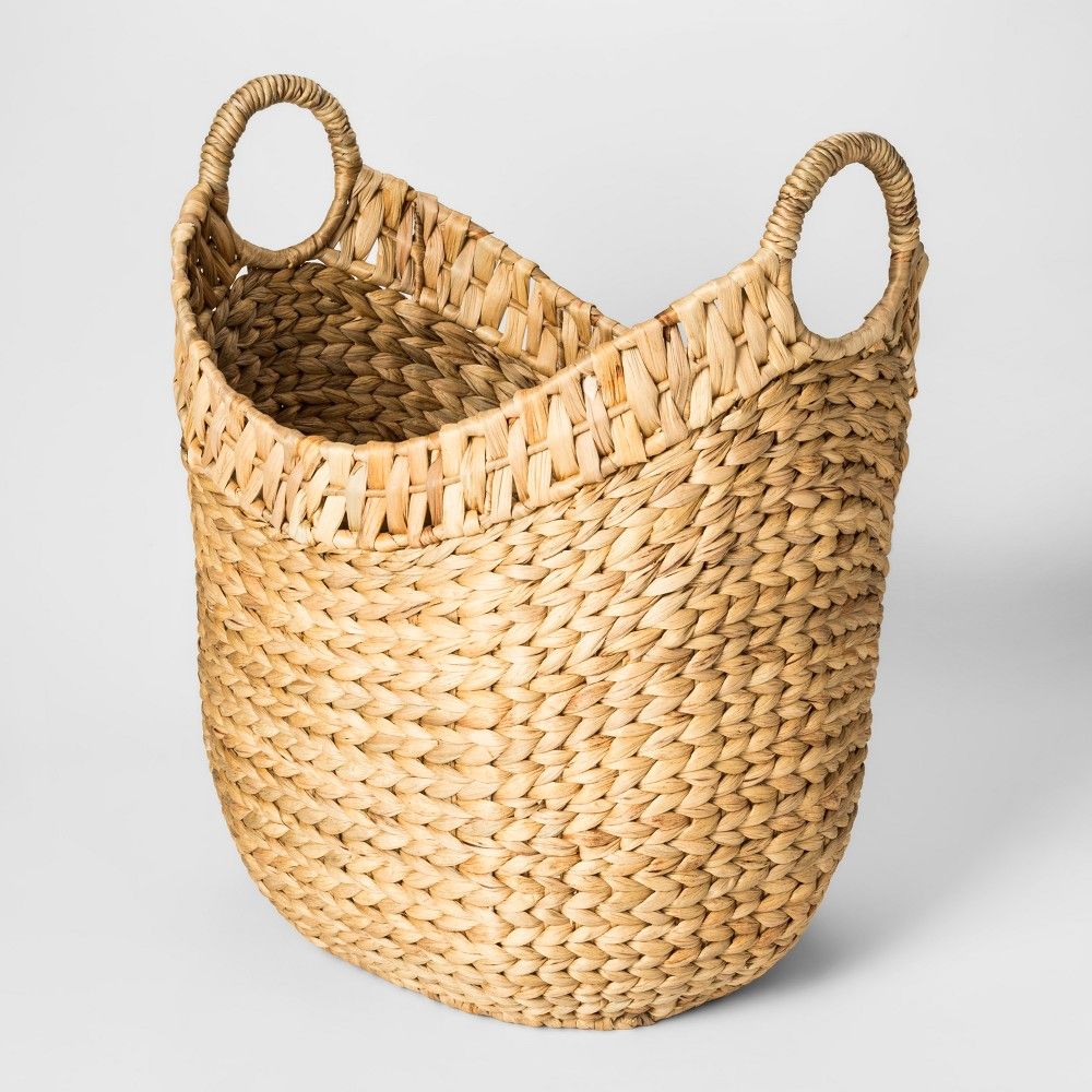 Decorative Oval Basket Water Hyacinth - Threshold , White | Target