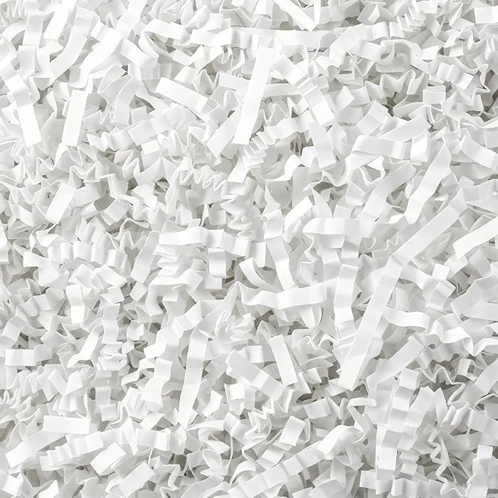 5OZ Crinkle Paper Filler - Easter Grass Basket Filler White Crinkle Cut Paper Shred Filler for Gi... | Amazon (US)