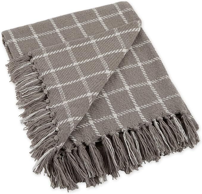 DII Transitional Checked Plaid Woven Throw, 50x60, Gray | Amazon (US)