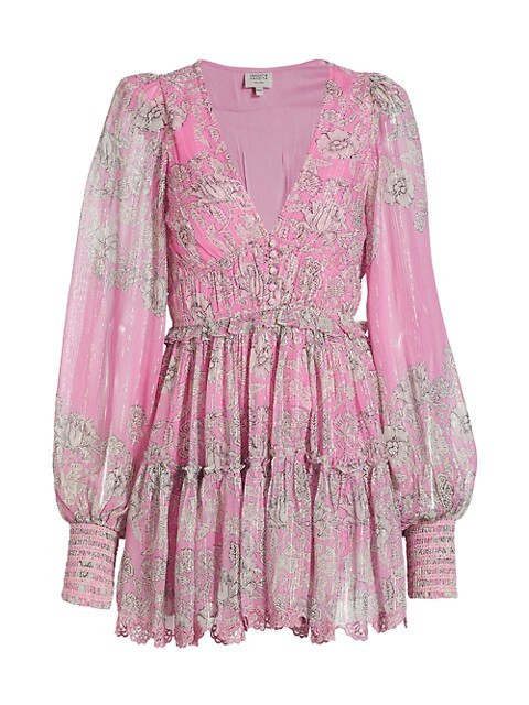 Puff-Sleeve Minidress | Saks Fifth Avenue