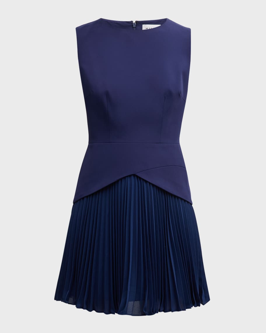 Milly Haddy Sleeveless Pleated Mini Dress | Neiman Marcus