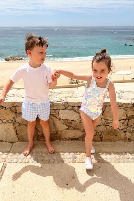 Double the sweetness with these adorable twins! Charlotte shines in the Lola and the Boys sparkle swimsuit, while Brooks rocks the Tortola Trunks from Beaufort Bonnet Company. #TwinningCuties #SiblingStyle #SummerAdventures #LolaAndTheBoys #BeaufortBonnetCompany

#LTKswim #LTKkids #LTKfamily
