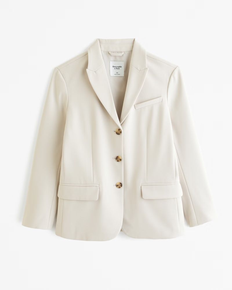 Women's Relaxed Suiting Blazer | Women's New Arrivals | Abercrombie.com | Abercrombie & Fitch (UK)
