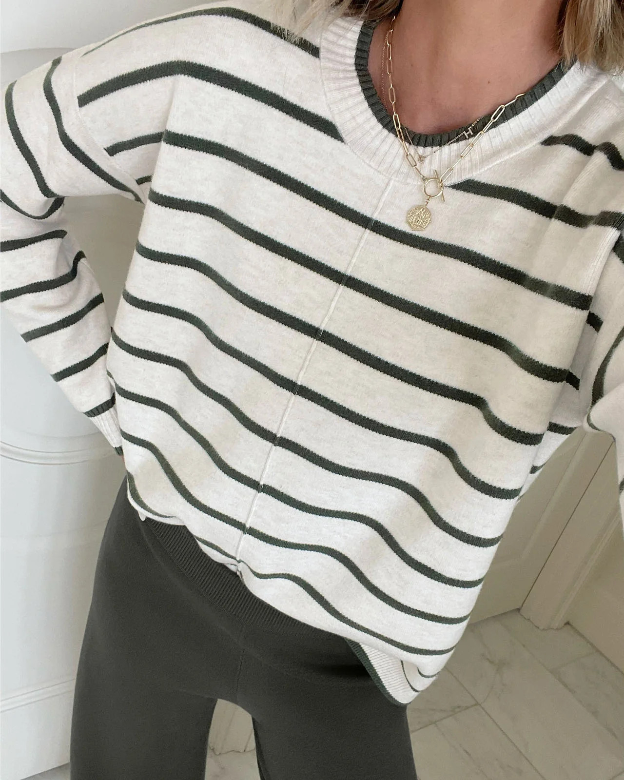 Splendid x @Cellajaneblog Stripe Front Seam Sweater | Splendid