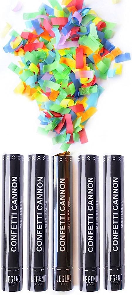 Legend & Co. 12 Inch Confetti Cannons | Launches 20-25ft | Biodegradable and Air Powered | Celebr... | Amazon (US)
