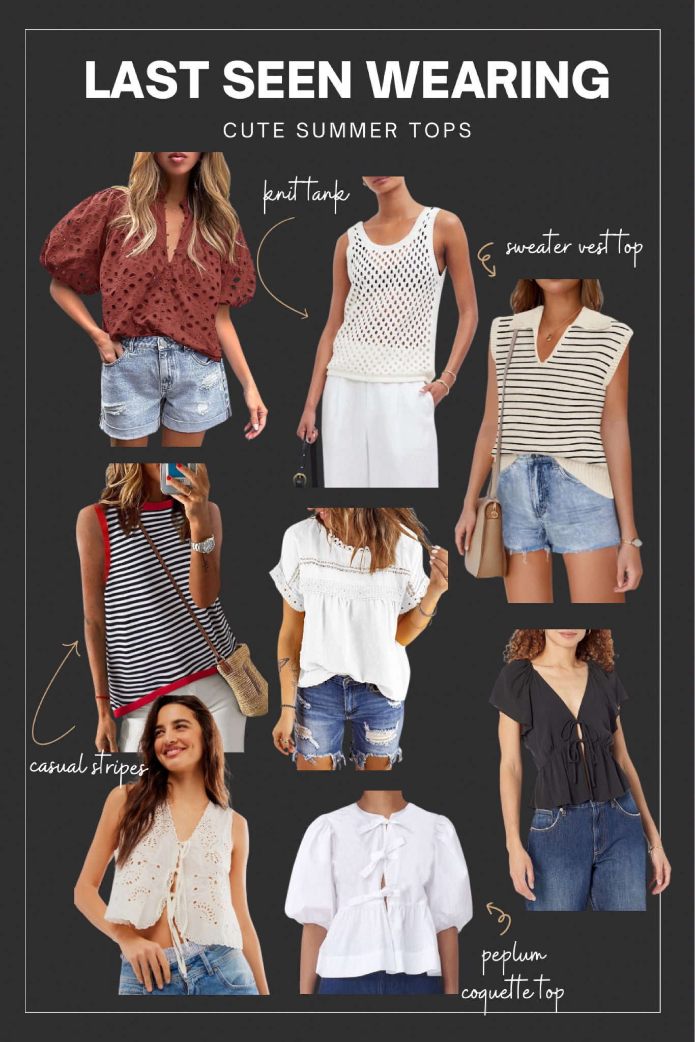 Cute Summer Tops
#sweatervest #tiefront #summertank

#LTKstyletip