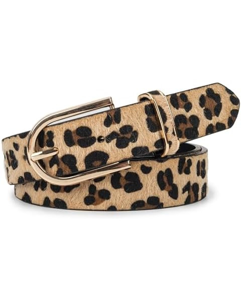 SANSTHS Women Faux Leather Chic Belts for Jeans Pants Fashion Ladies Belt Solid Color with Gold C... | Amazon (US)