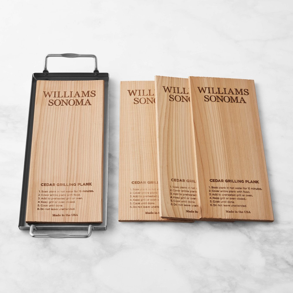 Williams Sonoma Cedar Plank, Set of 4 with Carrier | Williams-Sonoma