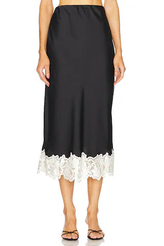 L'Academie by Marianna Adira Midi Skirt in Black & Ivory from Revolve.com | Revolve Clothing (Global)