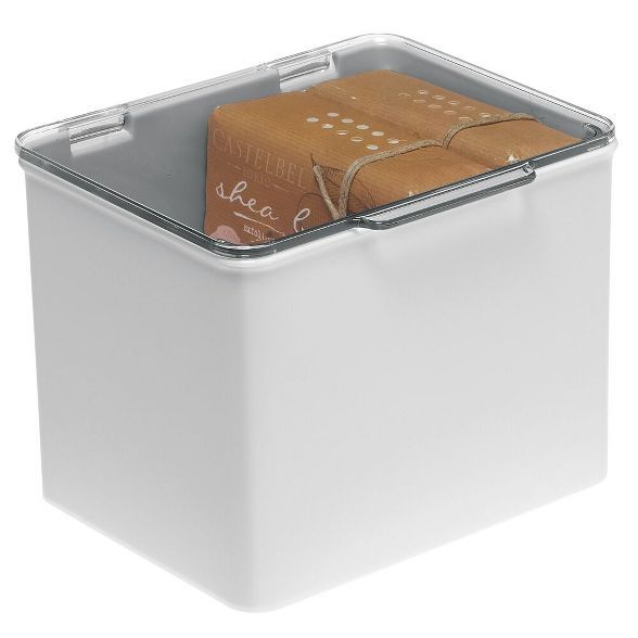 mDesign Stackable Plastic Bathroom Organizer Box with Lid - 8 Pack | Target