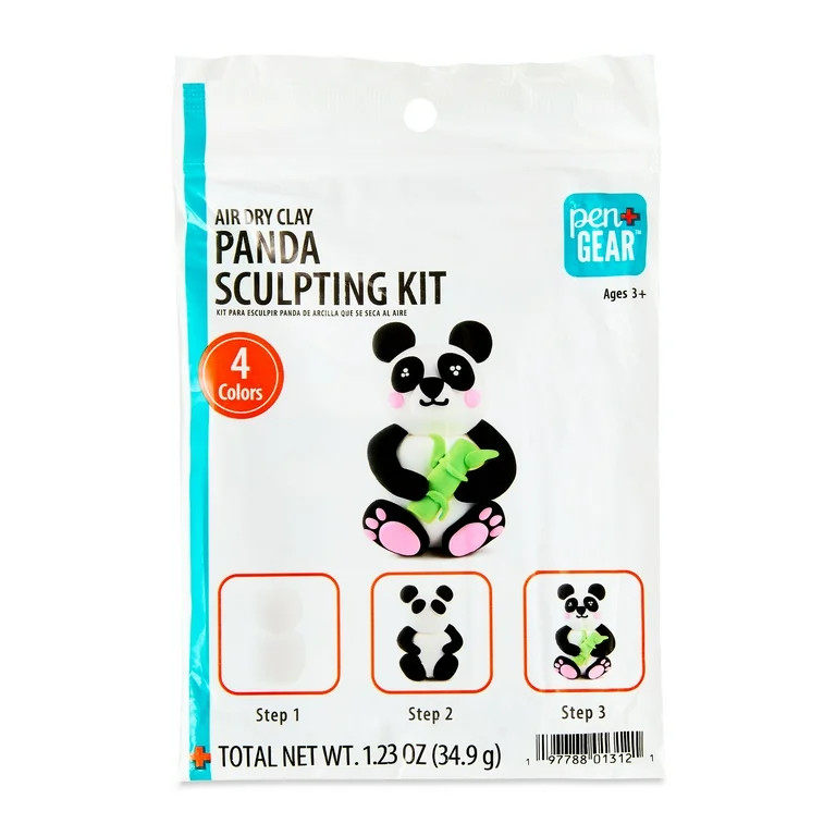 Pen+Gear Air Dry Clay Panda Sculpting Kit - 4 Color Set for Kids | Walmart (US)