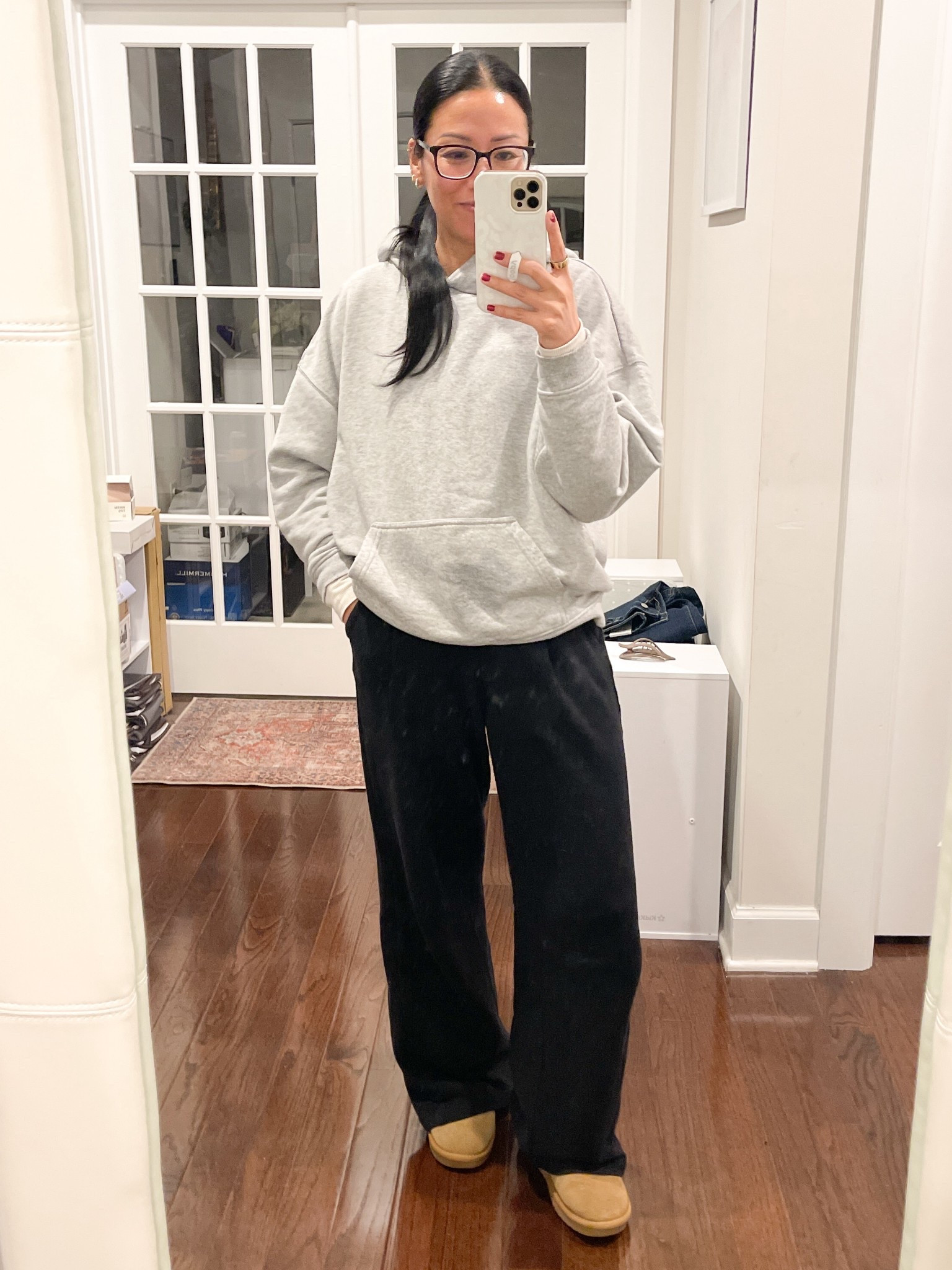 Size small Nuuds sweatshirts
Size XS trouser sweat pants (exact pair are last year’s version)
Boots are true to size


#LTKSaleAlert #LTKootd #LTKOver40