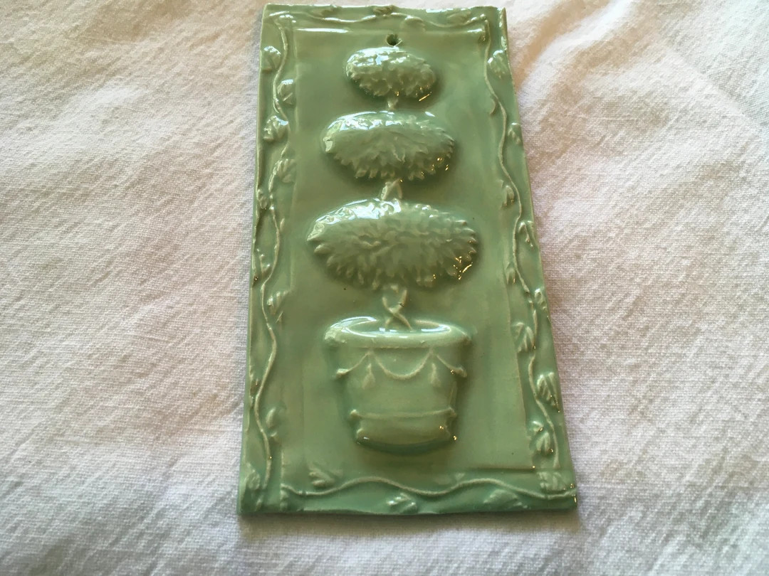 Celedon Topiary Tile - Etsy | Etsy (US)