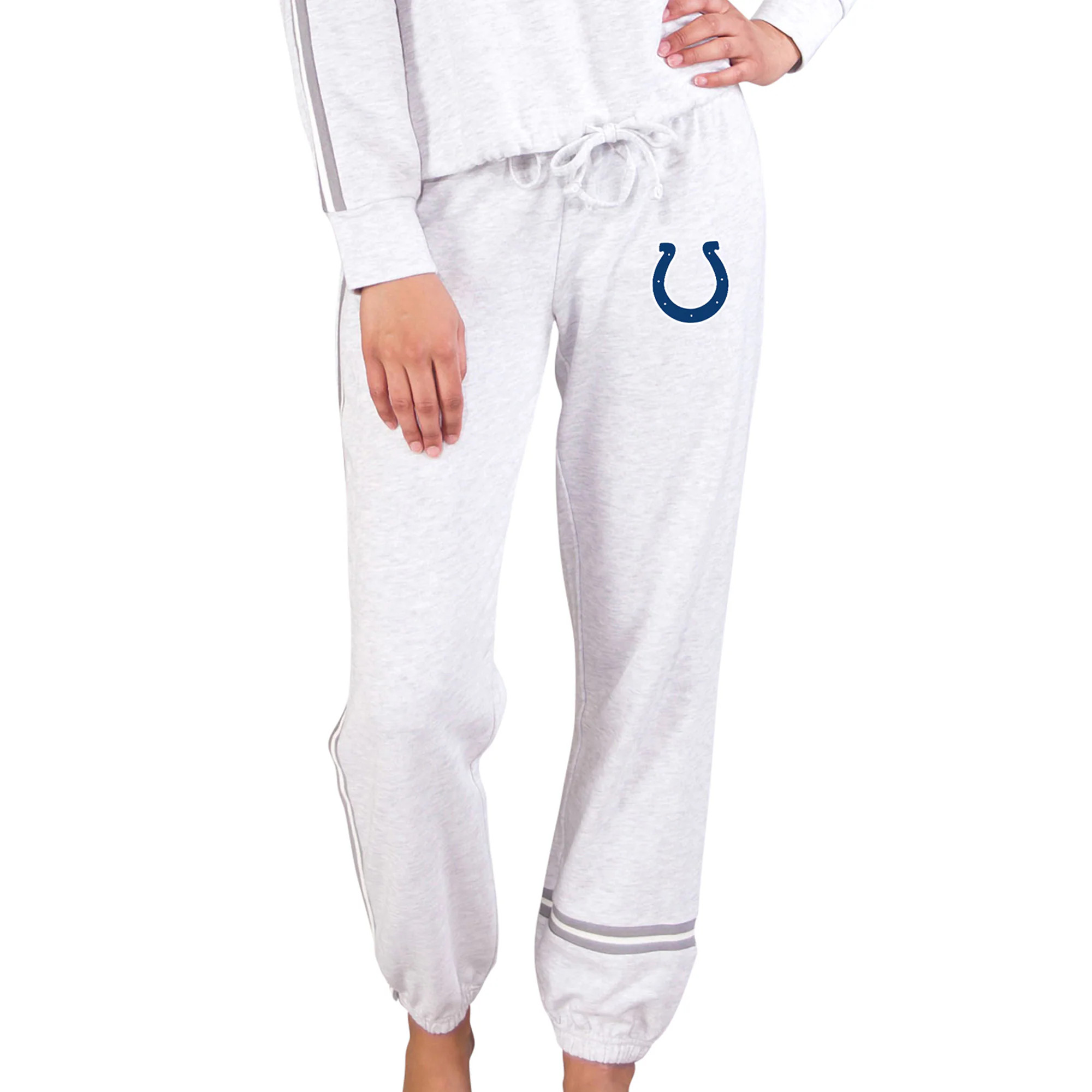 Concepts Sport Indianapolis Colts Women's Pendant French Terry Jogger Pants - Cream/Gray | Fanatics