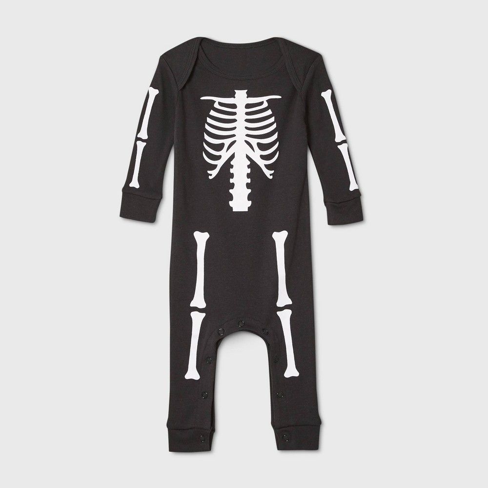 Baby Halloween Skeleton Matching Family Union Suit - Black 6-9M | Target