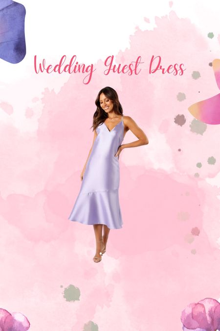 Wedding guest dress. Lavender dress. Midi dress. 

#LTKFindsUnder100 #LTKStyleTip #LTKSeasonal